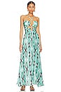 view 2 of 4 Twist Laceup Maxi Dress with Removable Sleeves in Piscene Blue