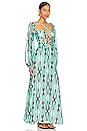 view 3 of 4 Twist Laceup Maxi Dress with Removable Sleeves in Piscene Blue