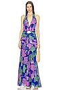 view 1 of 3 MAXIVESTIDO OCEAN LEAF in Blue