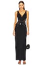 view 1 of 4 Mesh Panel Hand-beaded Maxi Dress in Black