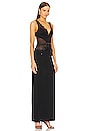 view 2 of 4 Mesh Panel Hand-beaded Maxi Dress in Black