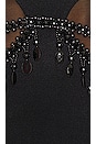view 4 of 4 Mesh Panel Hand-beaded Maxi Dress in Black
