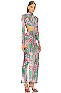 view 2 of 3 Wave Printed Maxi Dress in Green Multi