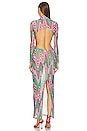 view 3 of 3 Wave Printed Maxi Dress in Green Multi