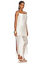 view 2 of 3 Draped Fringe Maxi Dress in White