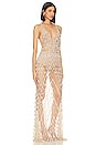 view 2 of 4 VESTIDO PÉROLA E CRISTAL BORDADO À MÃO in Nude