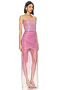 view 2 of 4 Ombre Beaded Gown in Pop Pink