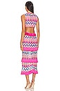 view 3 of 3 X Alessandra Ambrioso Crochet Cut Out Maxi Dress in Pink Multi