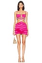 view 1 of 4 Beaded Fringe Mini Dress in Pop Pink