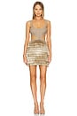view 1 of 4 Fringe Cut Out Mini Dress in Gold