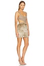 view 2 of 4 Fringe Cut Out Mini Dress in Gold