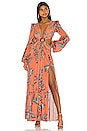 view 1 of 3 Long Sleeve Cutout Dress in Heliconia Coral