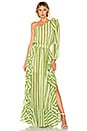 view 1 of 3 Striped One Shoulder Maxi Dress in Green & White