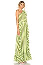view 2 of 3 Striped One Shoulder Maxi Dress in Green & White