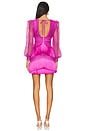 view 3 of 4 ROBE COURTE LONG SLEEVE FRINGE in Cerise