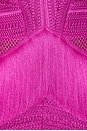 view 4 of 4 ROBE COURTE LONG SLEEVE FRINGE in Cerise