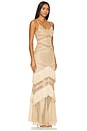 view 2 of 4 ROBE MAXI SLEEVELESS FRINGE in Gold