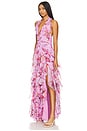 view 2 of 3 ROBE MAXI FLORAL HAZE STRETCH TULLE in Violet