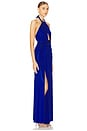 view 2 of 3 MAXIVESTIDO METALLIC JERSEY HALTER NECK in Sapphire