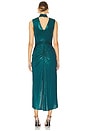 view 3 of 4 ROBE MI-LONGUE METALLIC JERSEY SLEEVELESS in Emerald