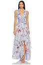 view 4 of 4 Lily Flower Flutter Gown in Blue