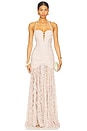 view 1 of 3 ROBE DE SOIRÉE AVEC LYCRA SEASHELL in Beige