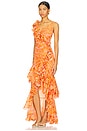 view 3 of 4 Myosotis Flutter Gown in Yellow