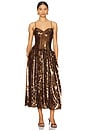 view 1 of 4 Sequin Midi Dress in Brown