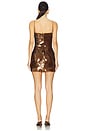 view 3 of 4 MINIVESTIDO BORBOLETA COM PAETÊS in Brown