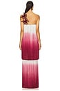 view 3 of 4 Fringe Strapless Gown in Dark Red