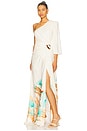 view 3 of 4 Bananeira Tropical One Shoulder Maxi Dress in Beige