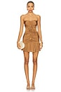 view 1 of 3 Moonlight Jersey Strapless Mini Dress in Brown