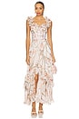 view 1 of 3 Botanic Retro Flutter Maxi Dress in Off White