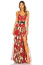 view 1 of 3 MAXIVESTIDO FLORAL in Cherry