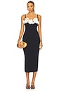 view 1 of 4 VESTIDO MIDI COLORIDO BREEZE JACQUARD in Black