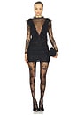 view 1 of 4 Laila Lace Long Sleeve Short Dress in Black
