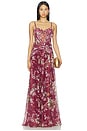 view 1 of 4 Delicata Beaded Gown in Dark Red