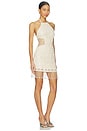 view 2 of 4 Crochet Bloom Halterneck Mini Dress in Beige