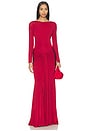 view 2 of 5 Intensity Jersey Long Sleeve Gown in Red