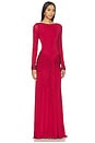 view 3 of 5 Intensity Jersey Long Sleeve Gown in Red