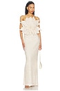 view 1 of 4 Lara Crochet Flower Maxi Dress in Beige