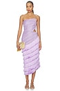 view 1 of 4 Lila Fringe Cut Out Midi Dress in Lilac