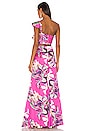 view 3 of 4 Grace Print One Shoulder Maxi Dress in Fuchsia