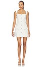 view 1 of 4 Tweed Elsa Mini Dress in Off White With Light Blue