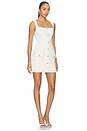 view 2 of 4 Tweed Elsa Mini Dress in Off White With Light Blue