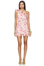 view 1 of 3 ROBE COURTE ORCHID BLOOM CHIFFON ONE-SHOULDER MINI DRESS in Rose