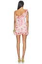view 4 of 3 ROBE COURTE ORCHID BLOOM CHIFFON ONE-SHOULDER MINI DRESS in Rose
