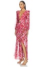 view 2 of 4 Peony Print Plunge Maxi Dress in Red