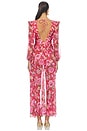 view 4 of 4 Peony Print Plunge Maxi Dress in Red