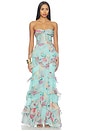 view 1 of 4 Flora Mist Long Dress in Blue